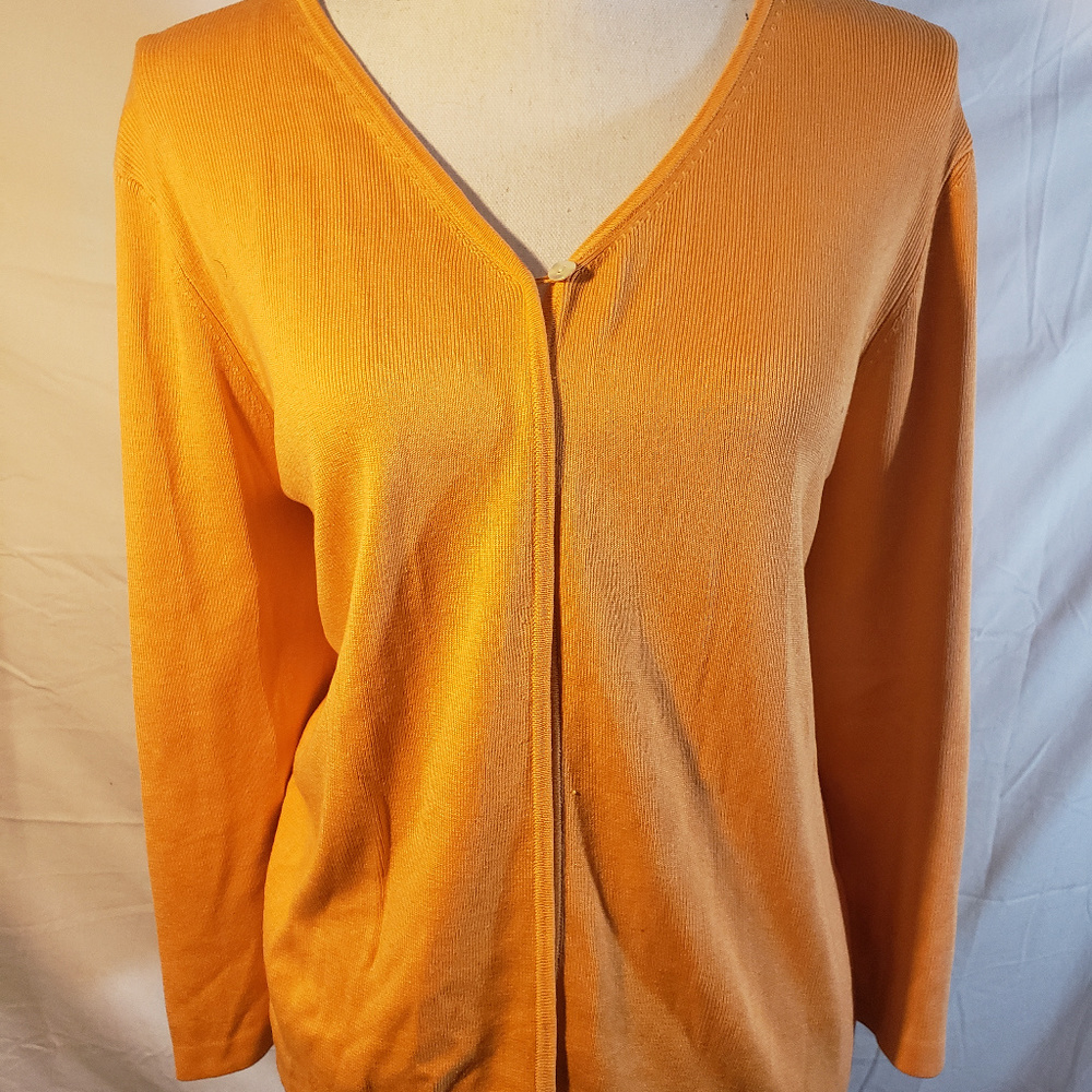 Pinneaple Moon Orange 100% Silk Cardigan XL